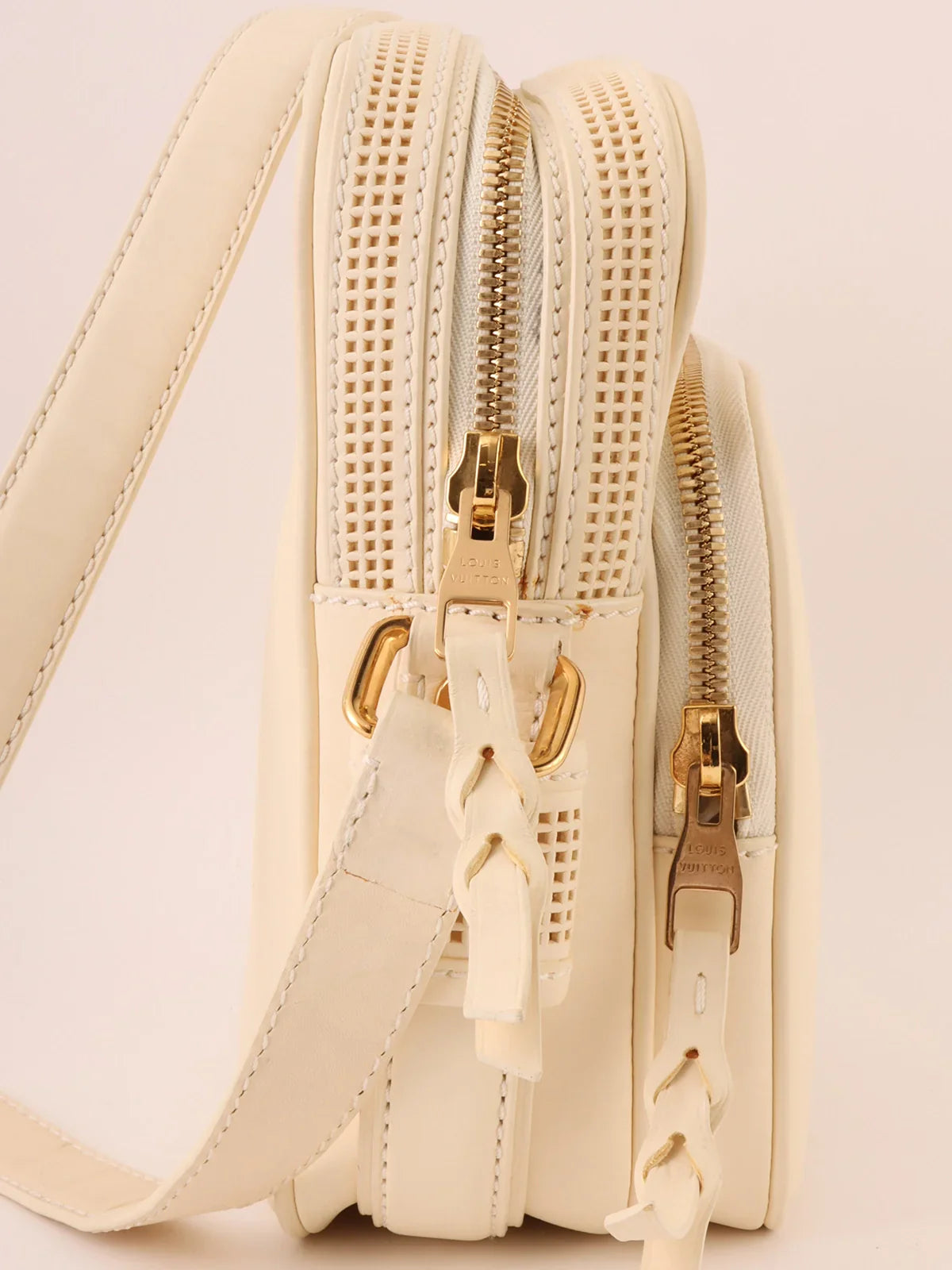 LOUIS VUITTON 2007 Made Cuir Bequia Trotter Mm Blanc Shoulder Bag
