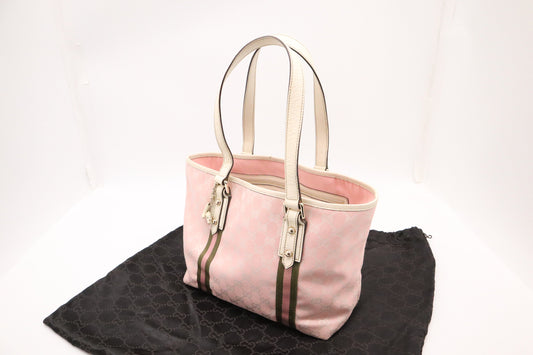 Gucci Small Tote in Pink GG Canvas