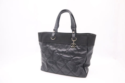 Chanel Paris Biarritz Tote Bag in Black MattelassÃ© Leather