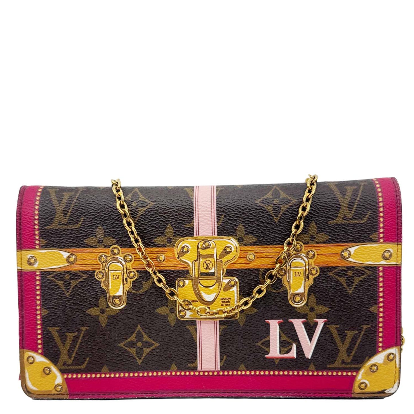 LOUIS VUITTON Summer Trunks Pochette Weekend Monogram Canvas Shoulder Bag Brown