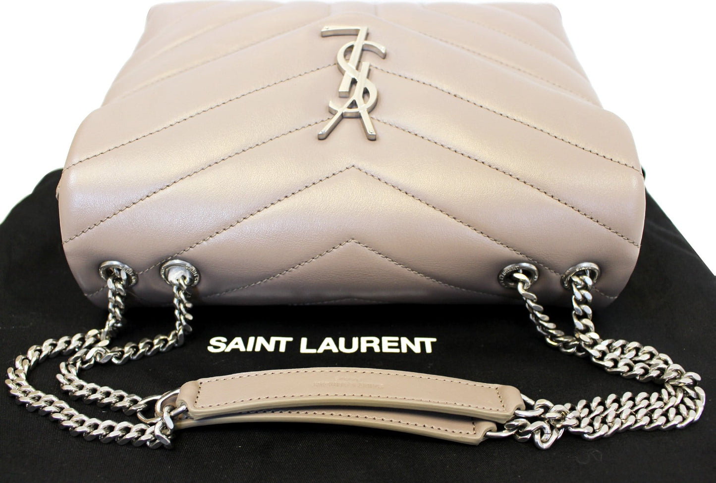 SAINT LAURENT Matelasse Loulou Small Chain Shoulder Bag Taupe