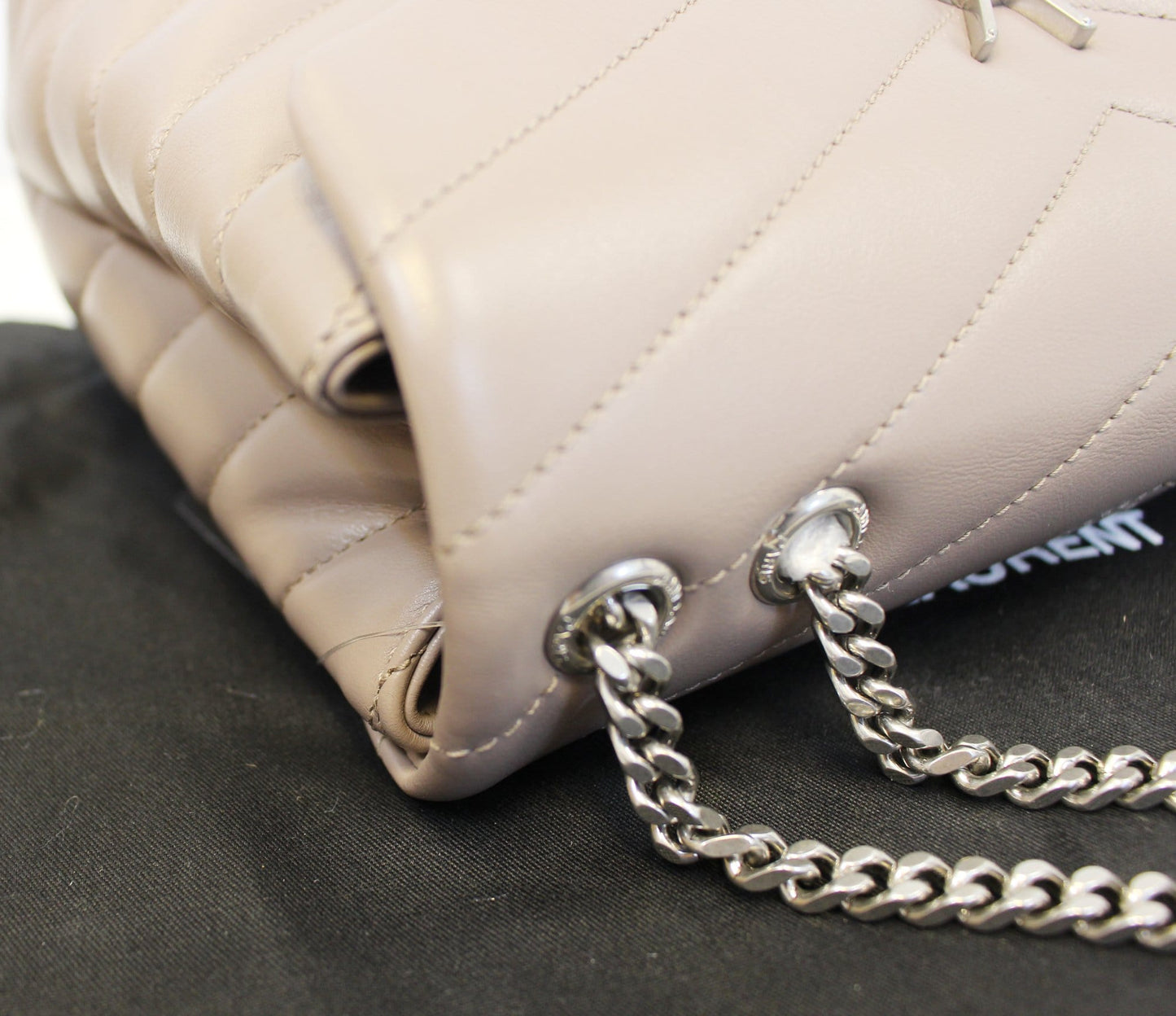 SAINT LAURENT Matelasse Loulou Small Chain Shoulder Bag Taupe