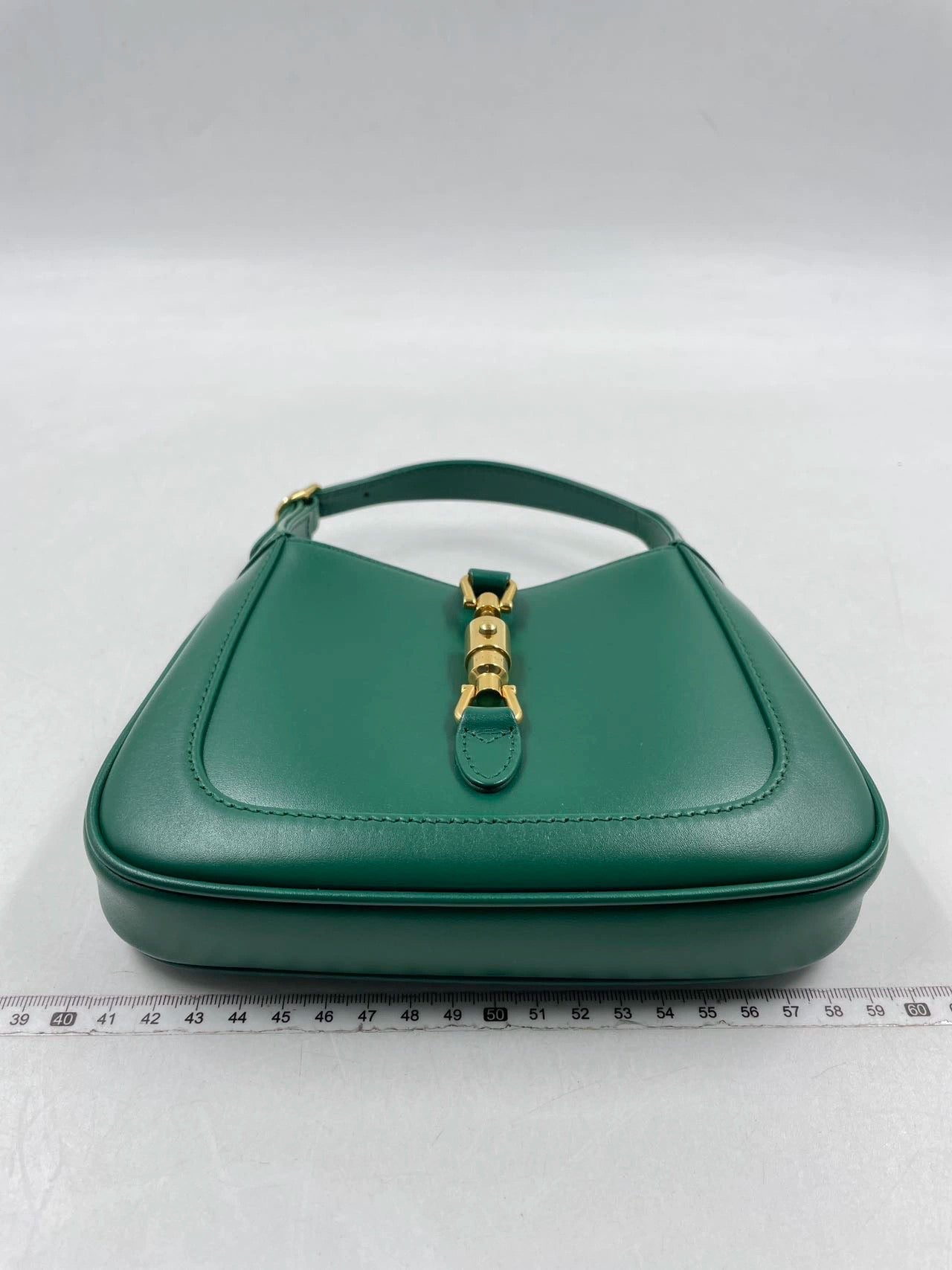 Gucci Jackie 1961 Mini Handbag in Green Leather with Adjustable Strap