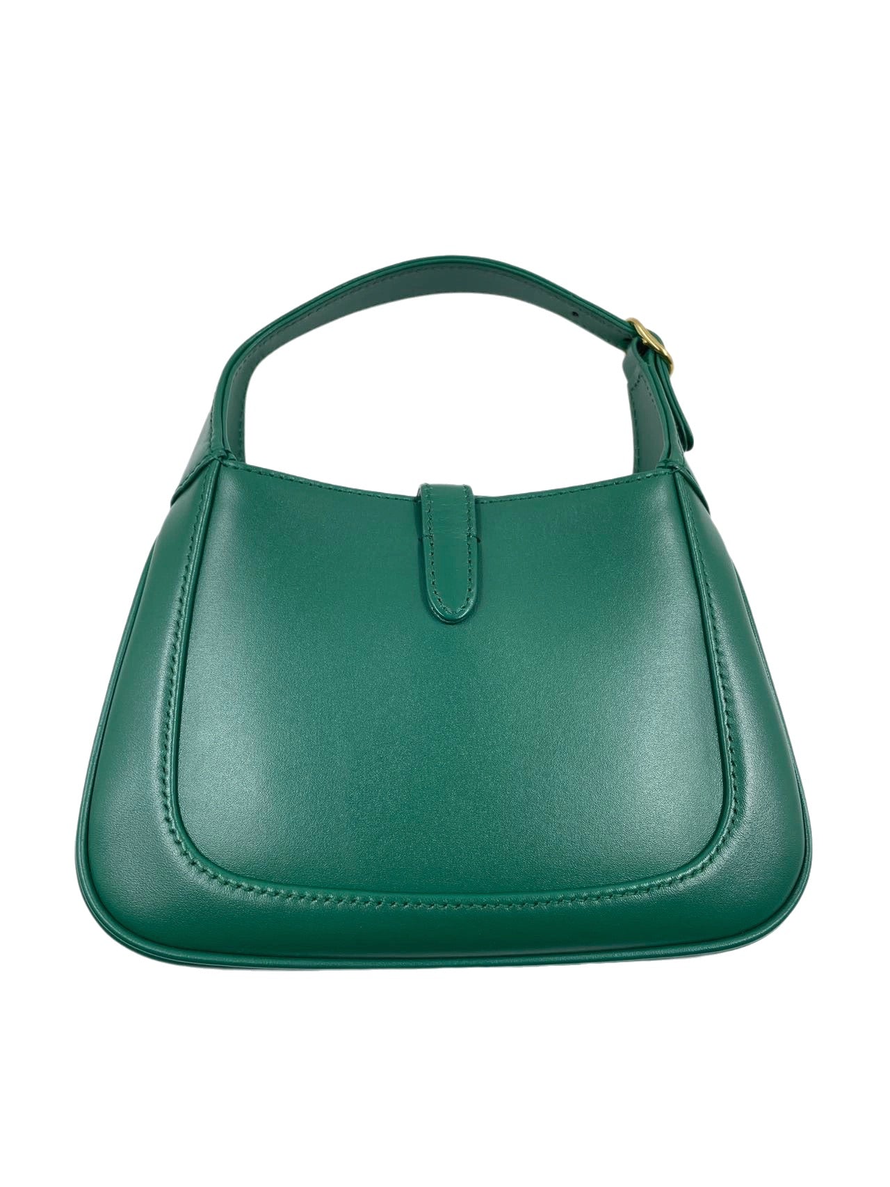 Gucci Jackie 1961 Mini Handbag in Green Leather with Adjustable Strap