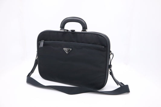 Prada Business Bag in Black Nylon Canvas