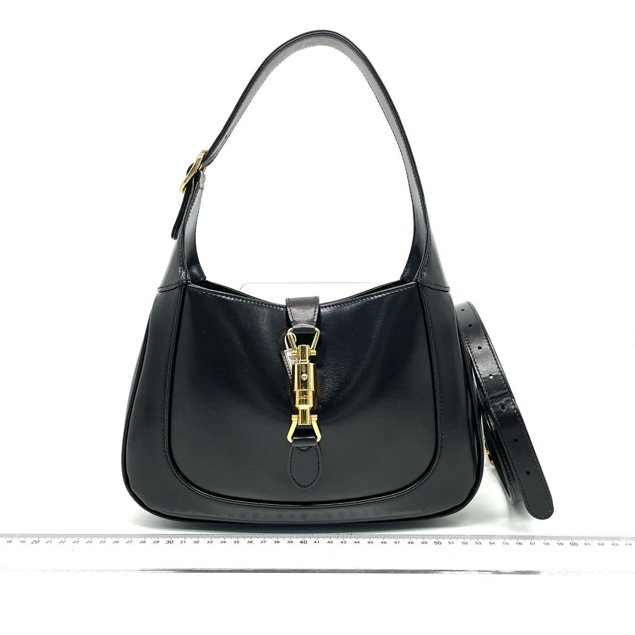 Gucci Jackie 1961 Black Leather Bag with Adjustable Strap