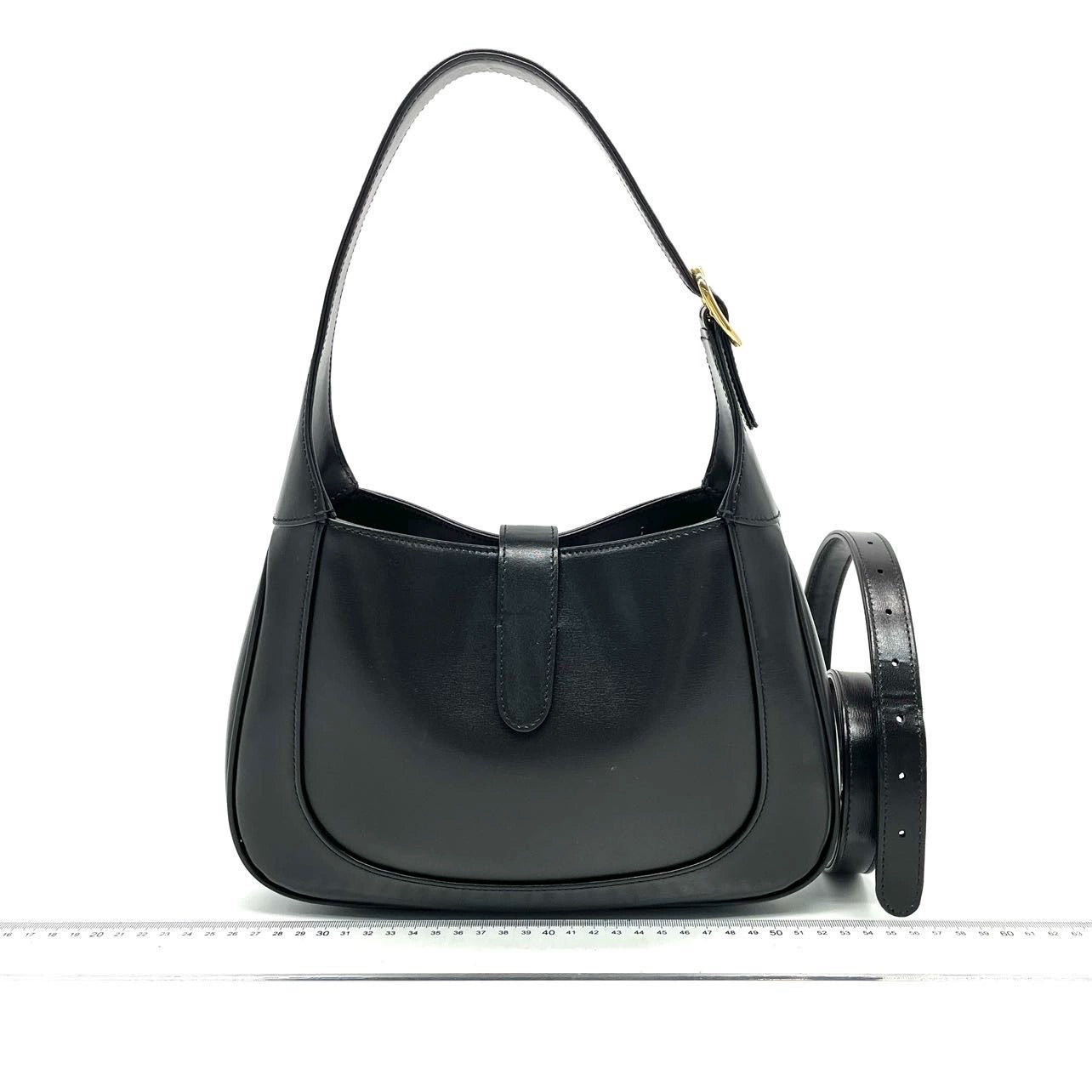 Gucci Jackie 1961 Black Leather Bag with Adjustable Strap