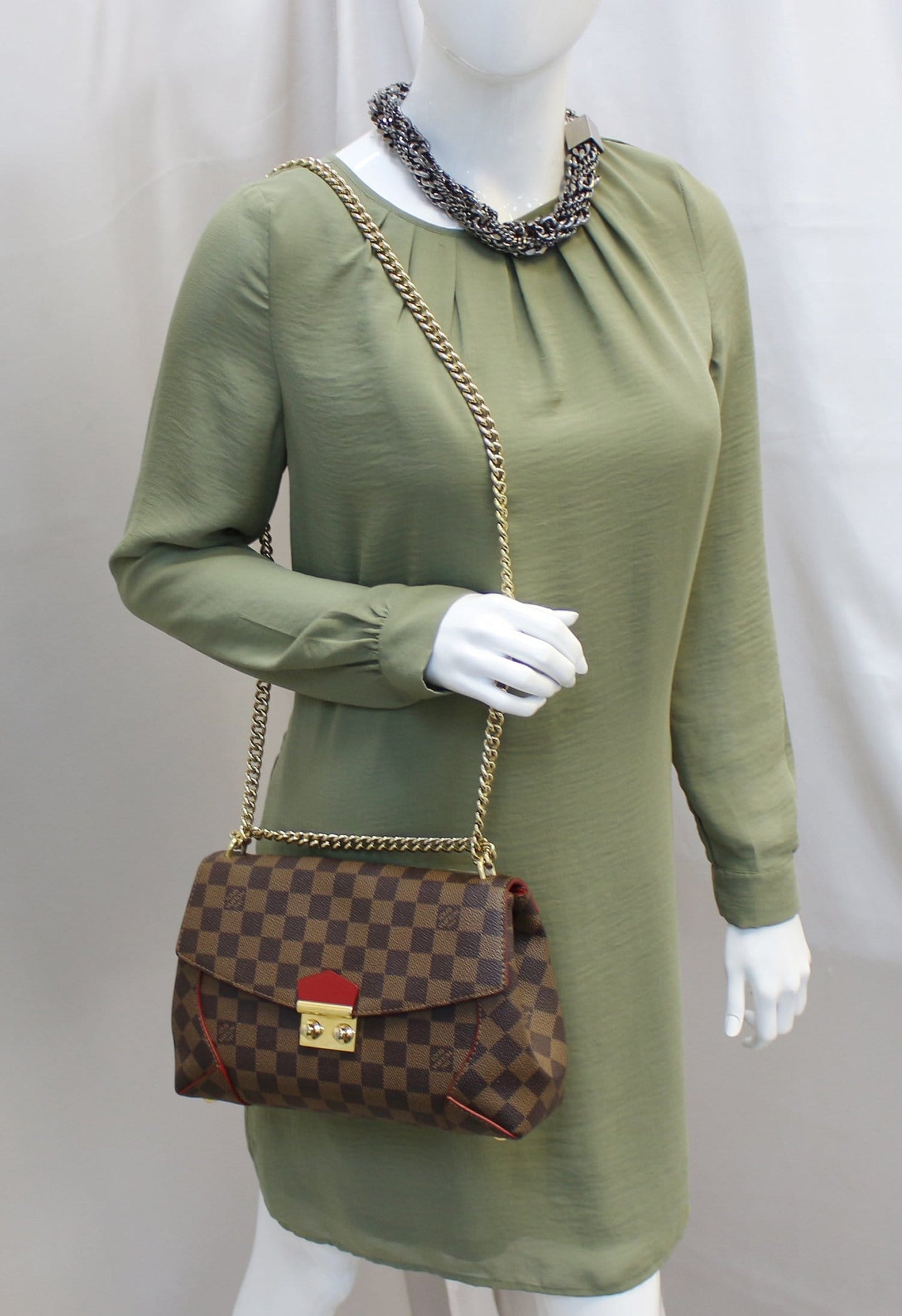 LOUIS VUITTON Ca ssa Clutch Damier Ebene Shoulder Bag