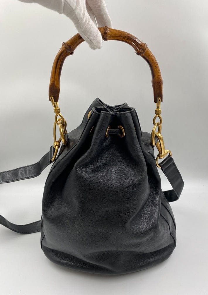Gucci Bamboo Black Leather Crossbody Style 1