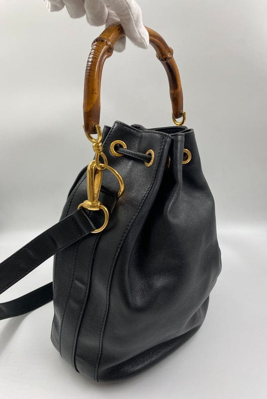 Gucci Bamboo Black Leather Crossbody Style 1
