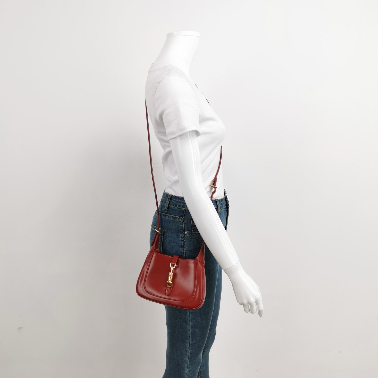 Gucci Jackie 1961 Mini Burgundy Leather Bag Two Way Carry