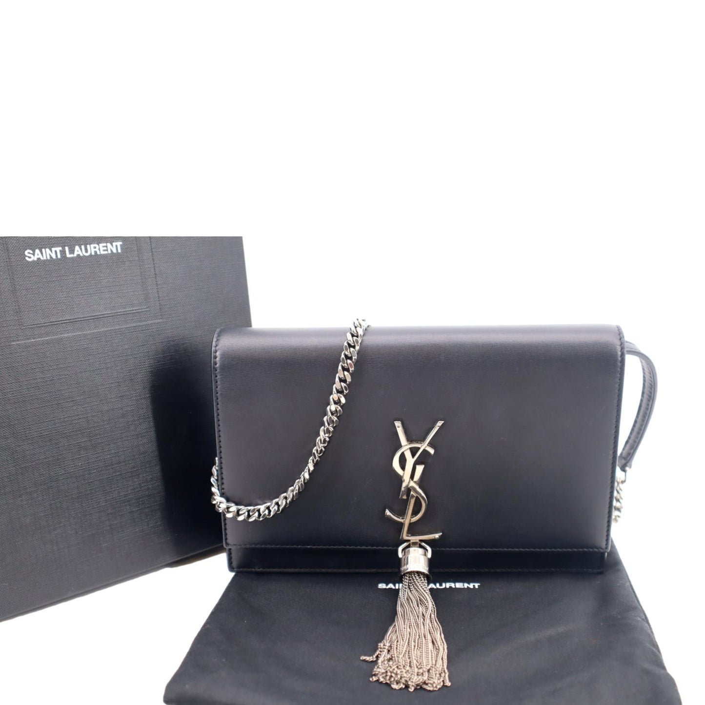SAINT LAURENT Kate Tassel Leather Crossbody Bag Black