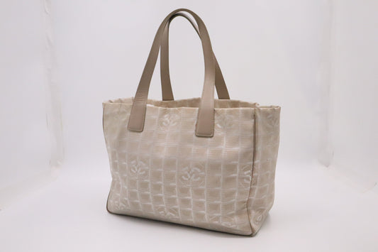 Chanel New Travel Line Tote in Beige Canvas