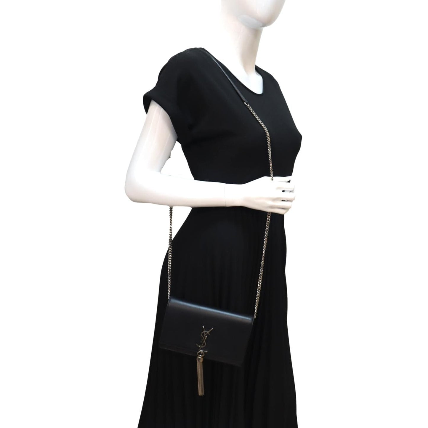 SAINT LAURENT Kate Tassel Leather Crossbody Bag Black