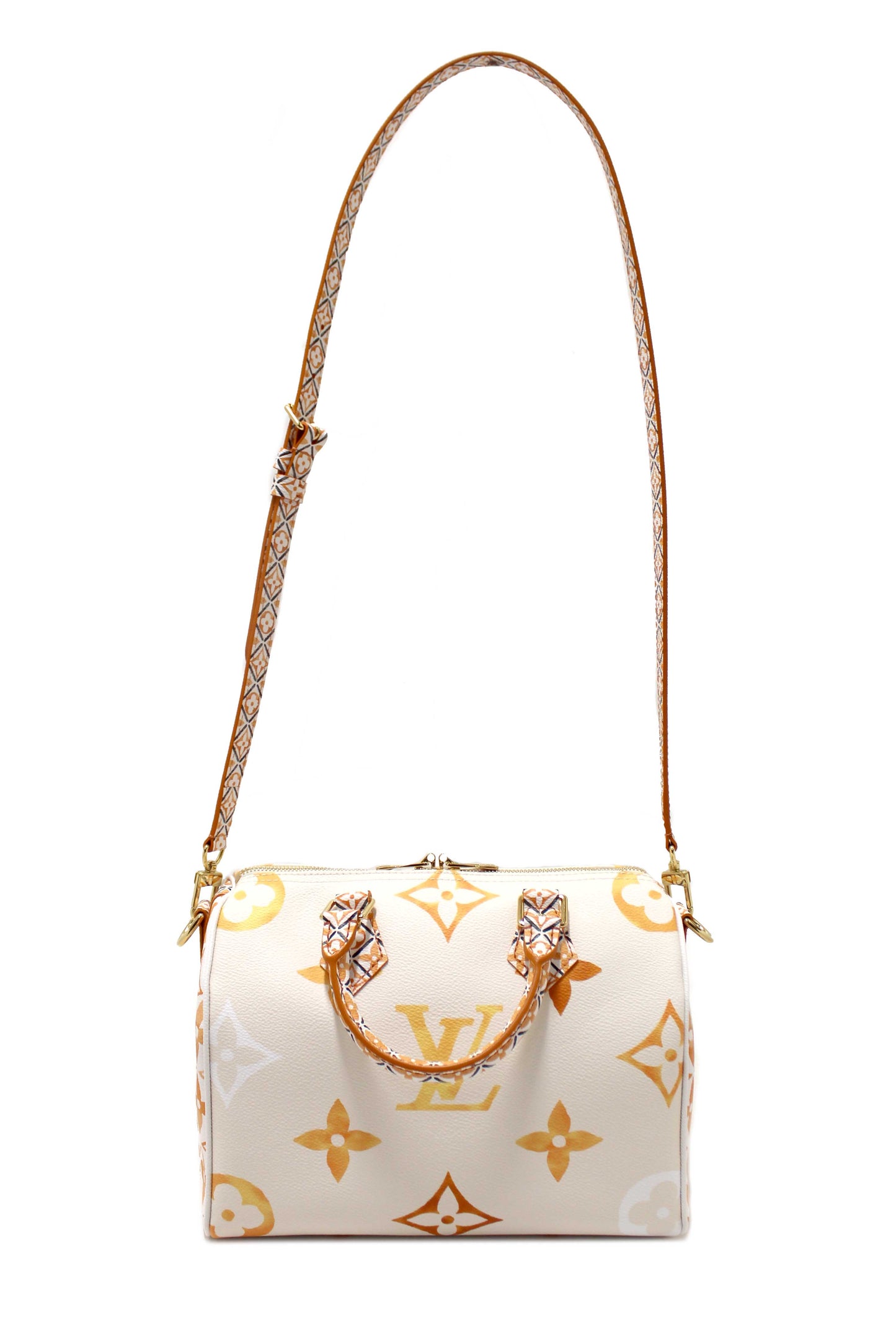NEW Louis Vuitton Limited Edition Beige/Orange Monogram Giant By The Pool 2.0 25 Bandouliere Bag