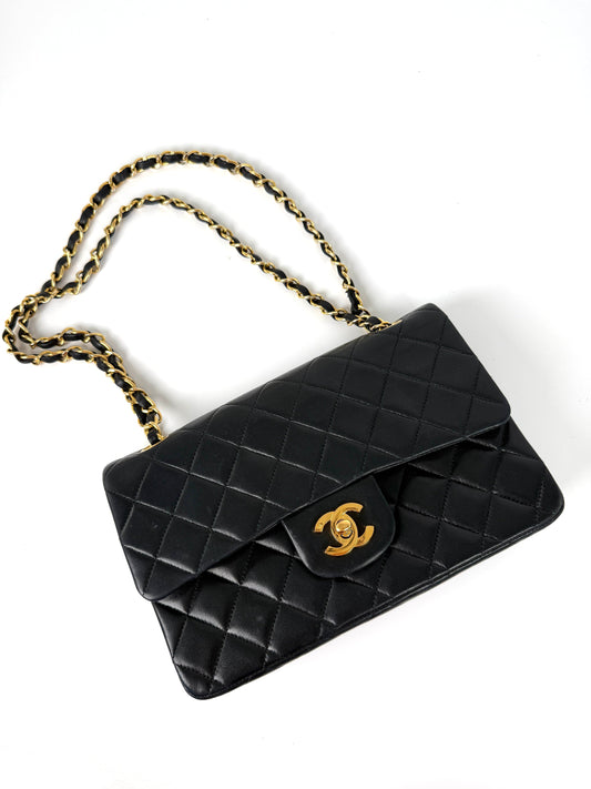 CHANEL Small Classic Quilted Lambskin Leather Double Flap Bag
