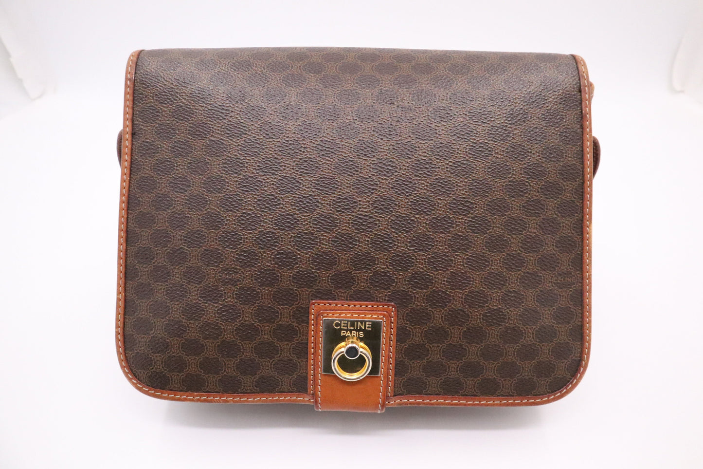 Celine Crossbody Bag in Brown Macadam Canvas