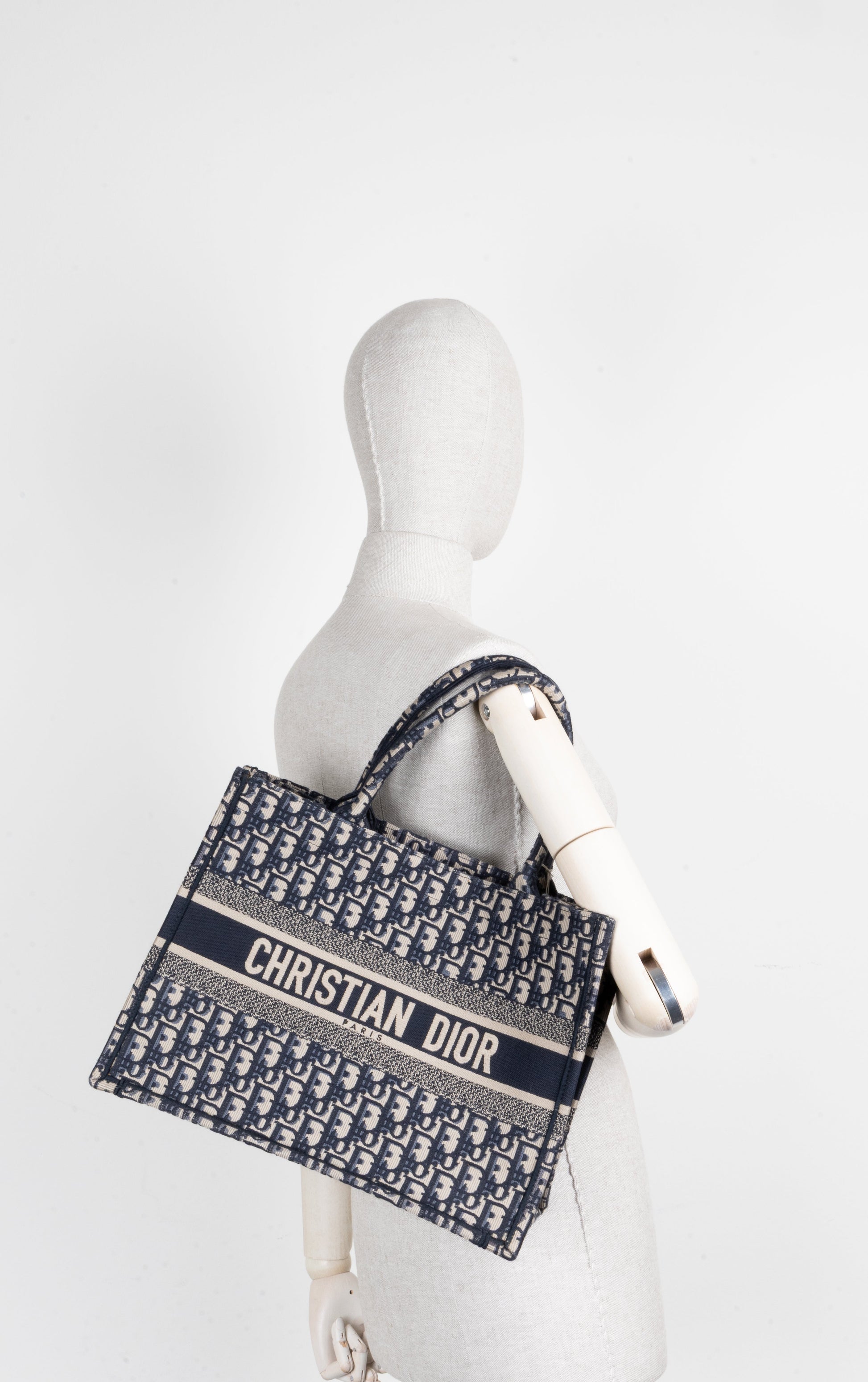 CHRISTIAN DIOR Book Tote Medium Oblique Blue