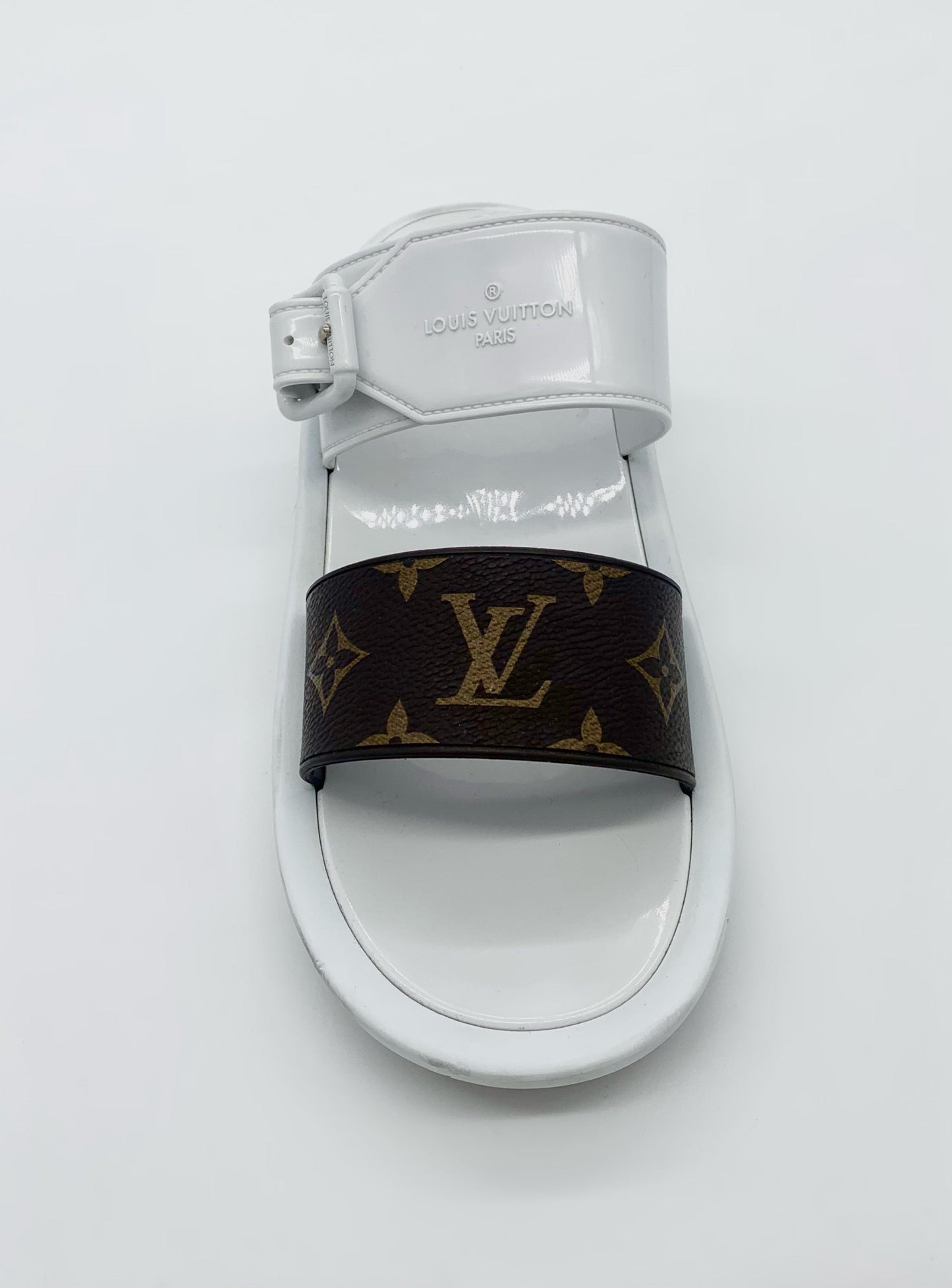 LOUIS VUITTON MONOGRAM STRAP SUNBATH MULES
