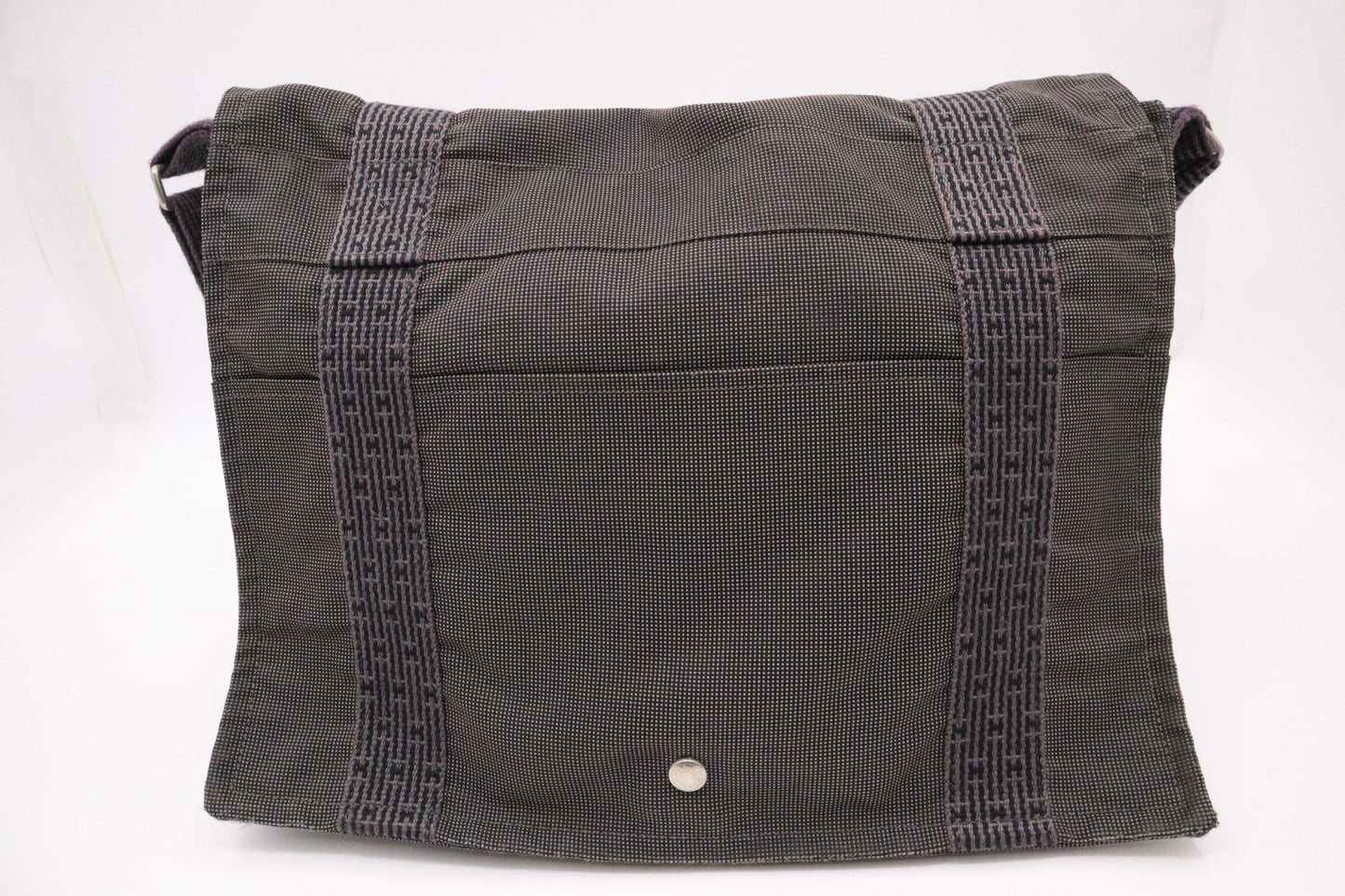 Hermes Herline Bassas Shoulder Bag in Grey Canvas