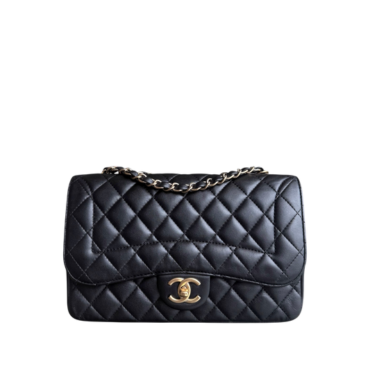 Chanel Chic Flap Seasonal Flap Medium - 25CM Quilted Lambskin Black Gold Hardware Series 21