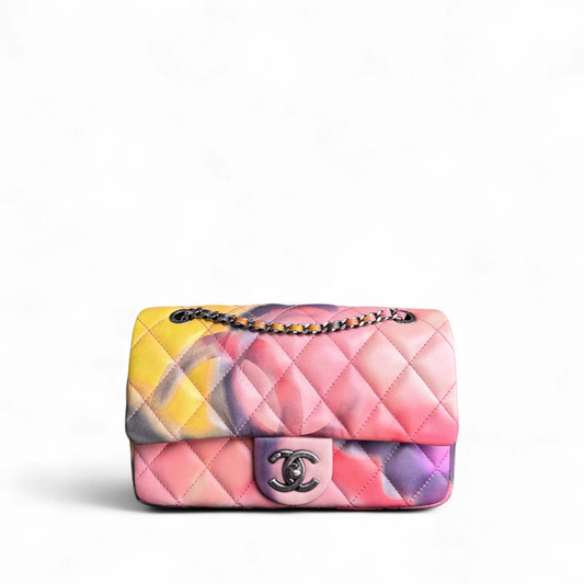 Chanel Classic Flap Small - Flower Power Quilted Lambskin Limited Edition Black Hardware Series 21