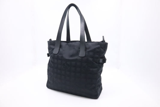 Chanel New Travel Line Tote Bag in Black Canvas