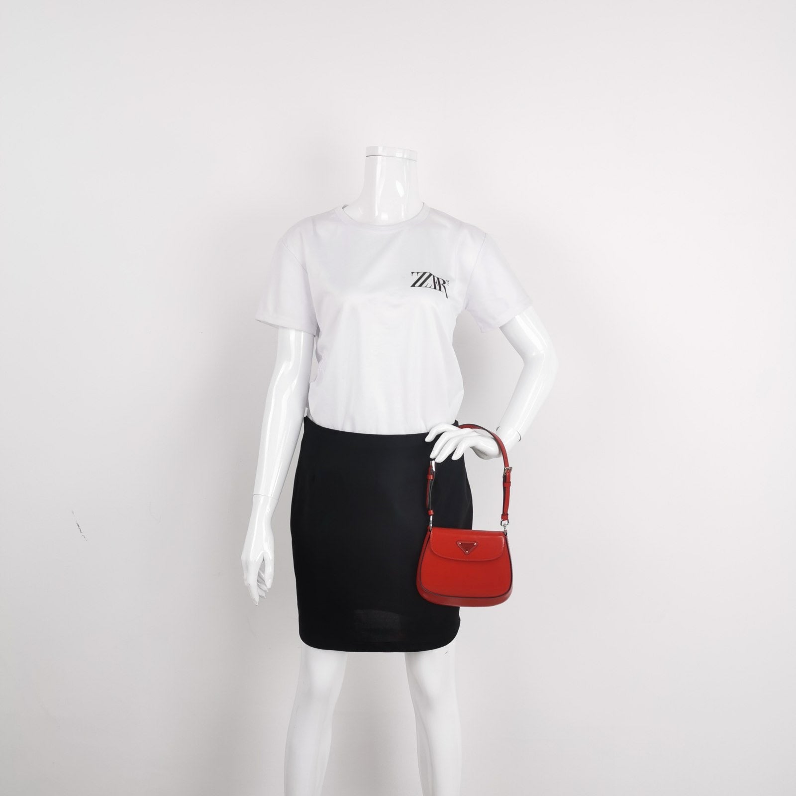 Prada Cleo Flap Red Leather Mini Shoulder bag - Style 2