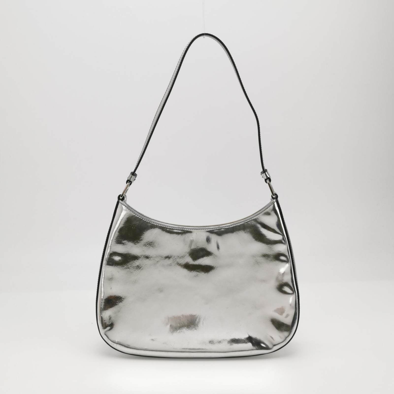 Prada Cleo Silver leather shoulder bag