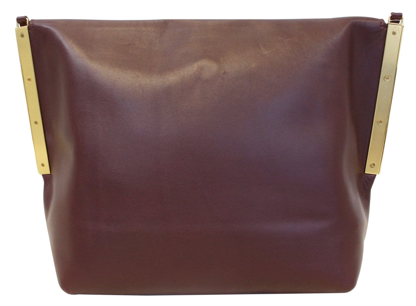 CELINE Smooth Calfskin Burgundy Flap Clasp Shoulder Bag