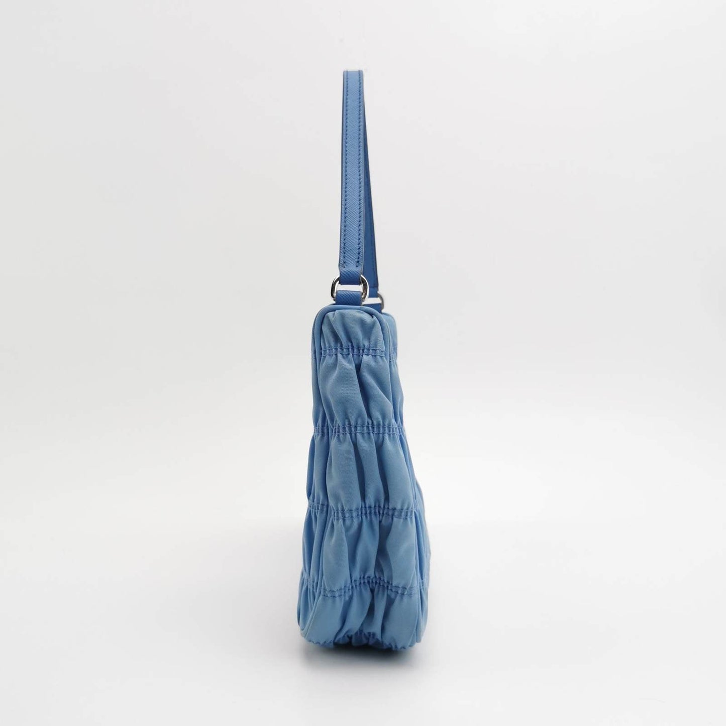 Prada Tessuto Nylon Gaufre Hobo Shoulder Bag Blue