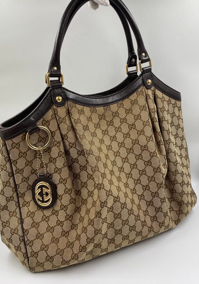 Gucci Leather Canvas Tote Style 21
