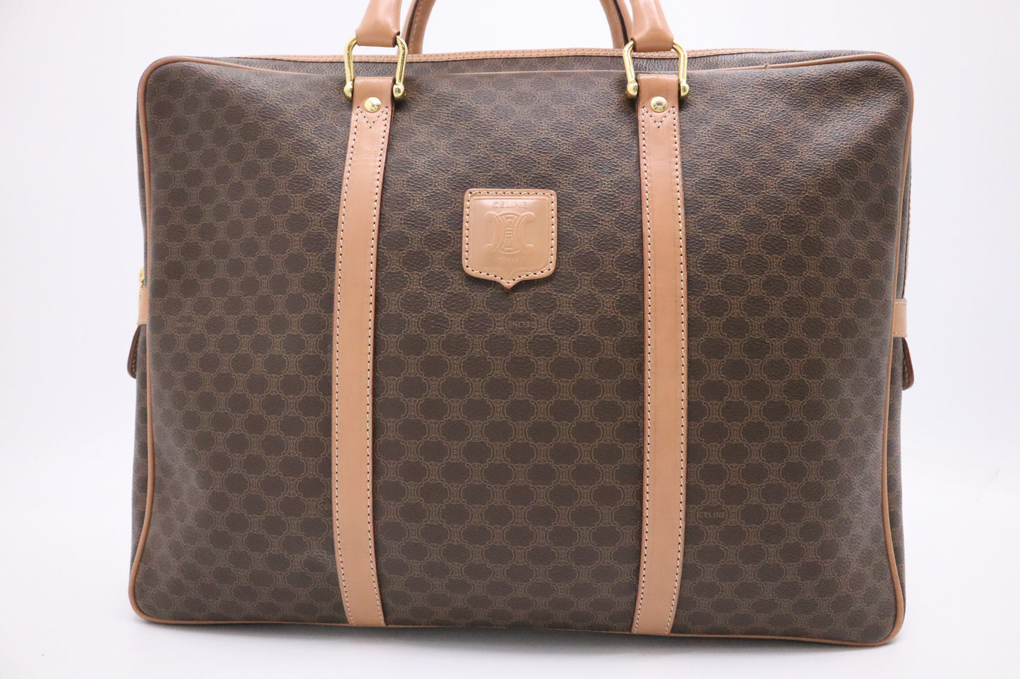 Celine Business Bag in Brown Macadam Canvas