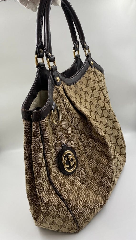 Gucci Leather Canvas Tote Style 21