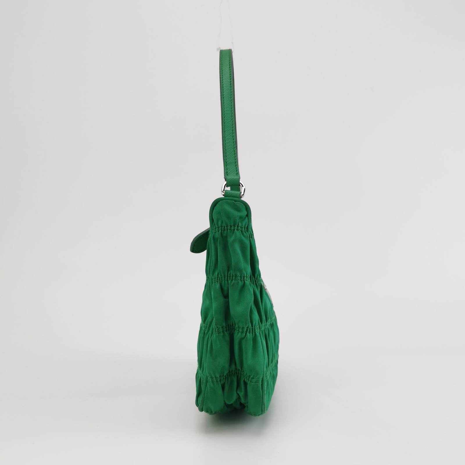 Prada Tessuto Nylon Gaufre Hobo Shoulder Bag Mint Green