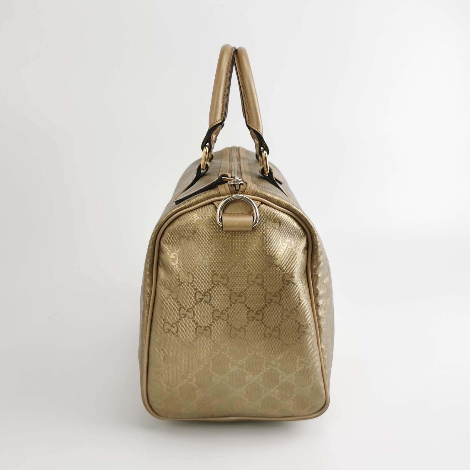 Gucci Joy Boston Bag Gold Top Handle Bag Gucci Monogram PU