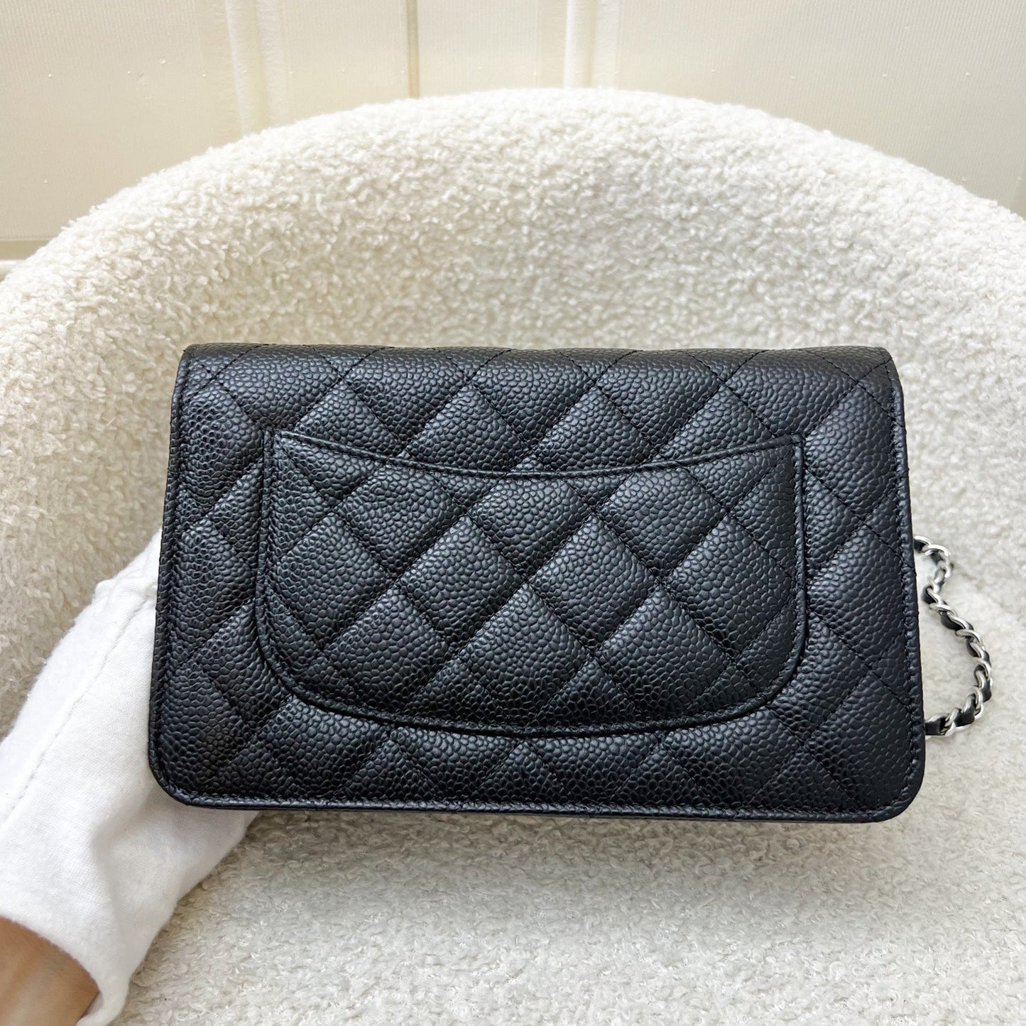 Chanel Classic Wallet on Chain WOC in Black Caviar and SHW Crossbody