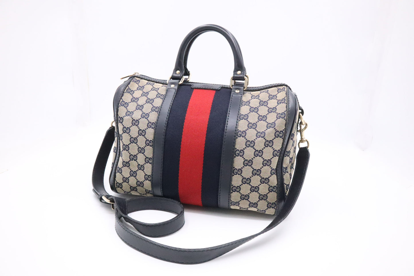 Gucci Boston Bag in Navy GG Canvas
