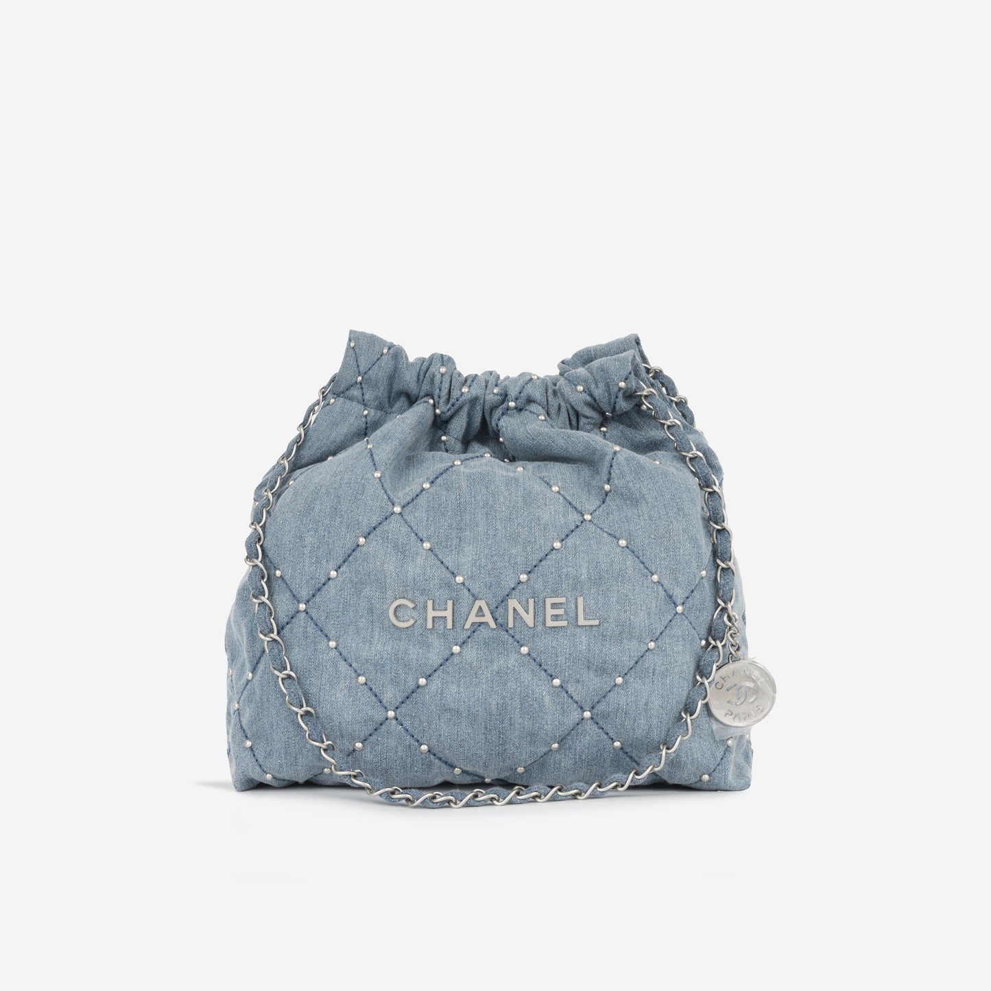 Chanel Small 22 Tote - Blue denim