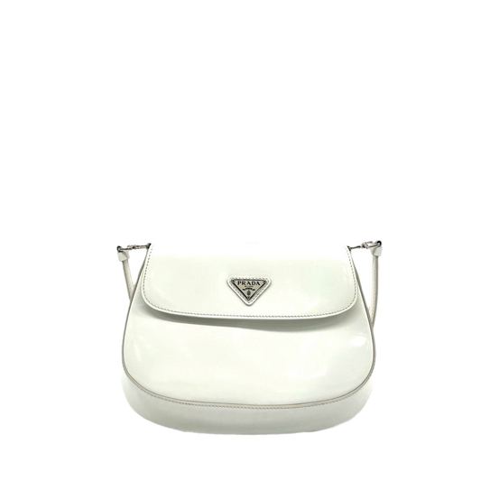 Prada Cleo Flap White Leather Shoulder bag