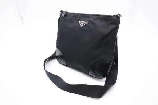 Prada Square Crossbody in Black Nylon
