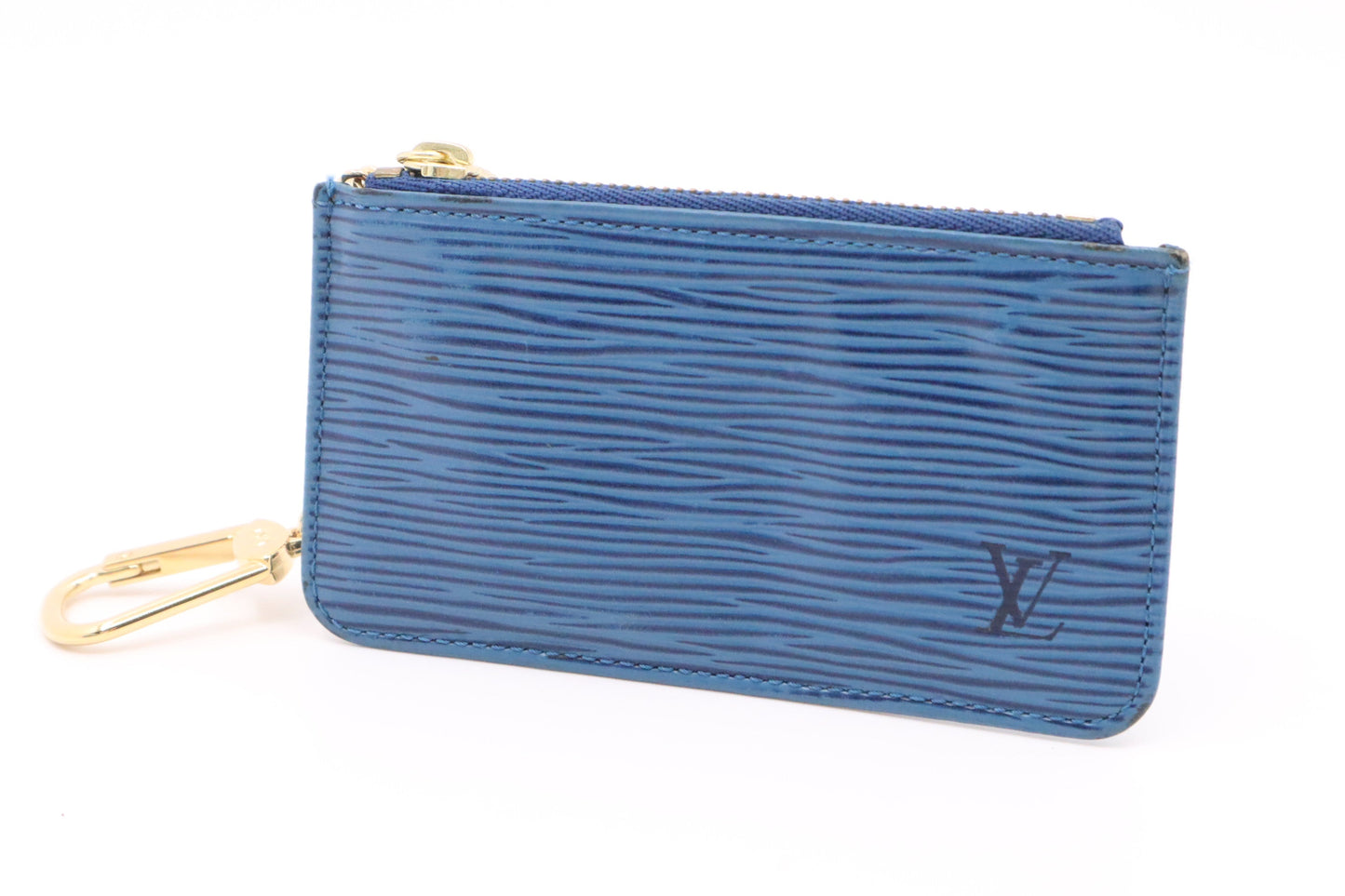 Louis Vuitton Pochette Cles in Blue Epi Leather