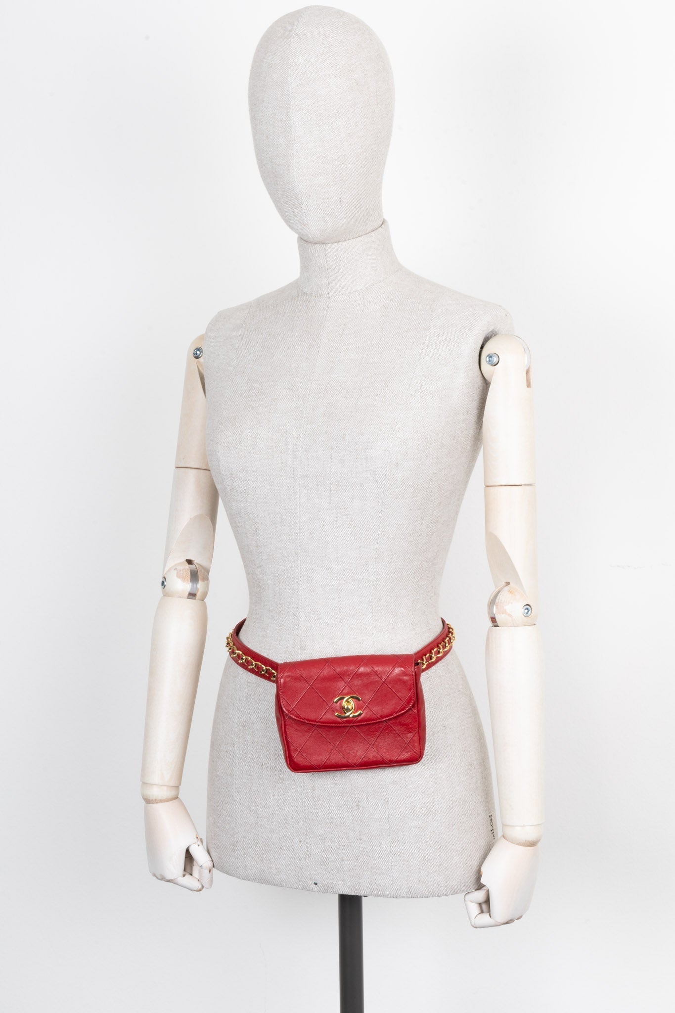 CHANEL Belt Bag Matelass Red