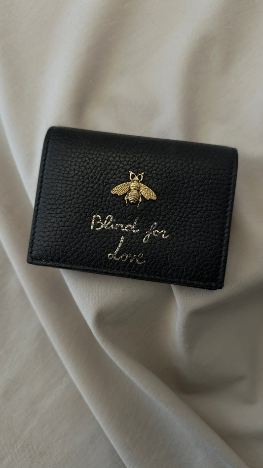GUCCI Bee Card Holder Black
