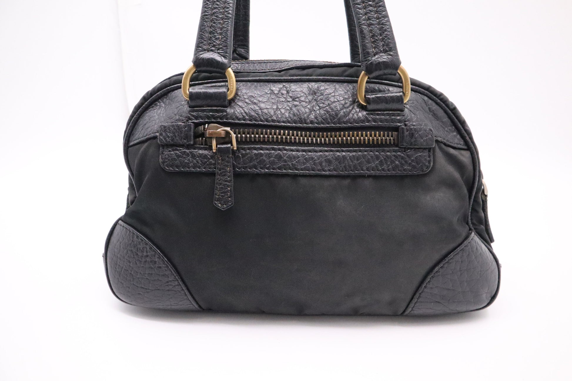 Prada Handbag in Black Leather and Nylon