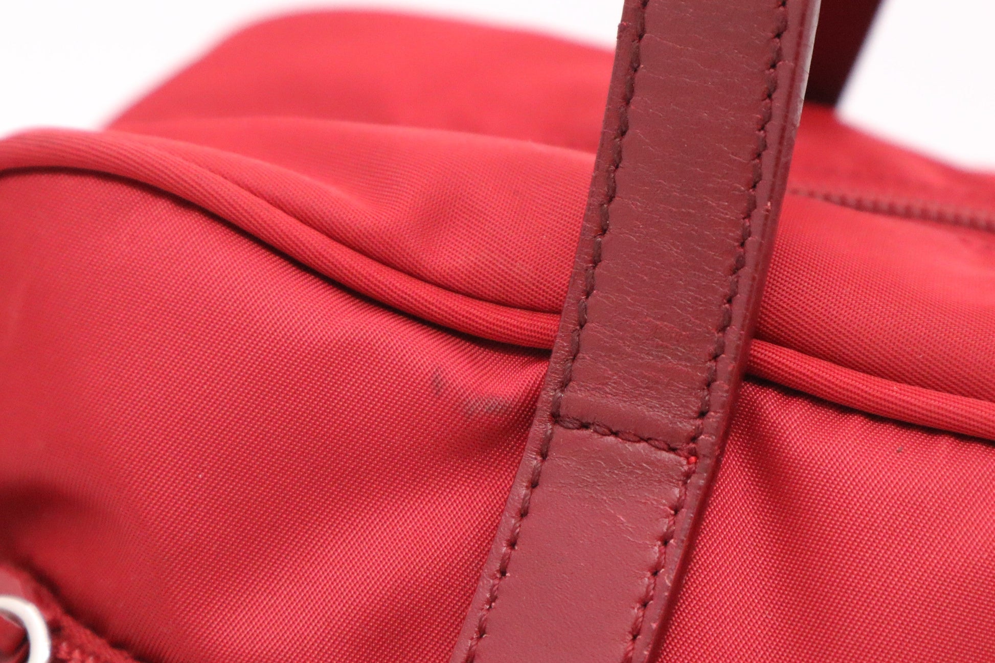 Prada Handbag in Red Nylon Canvas