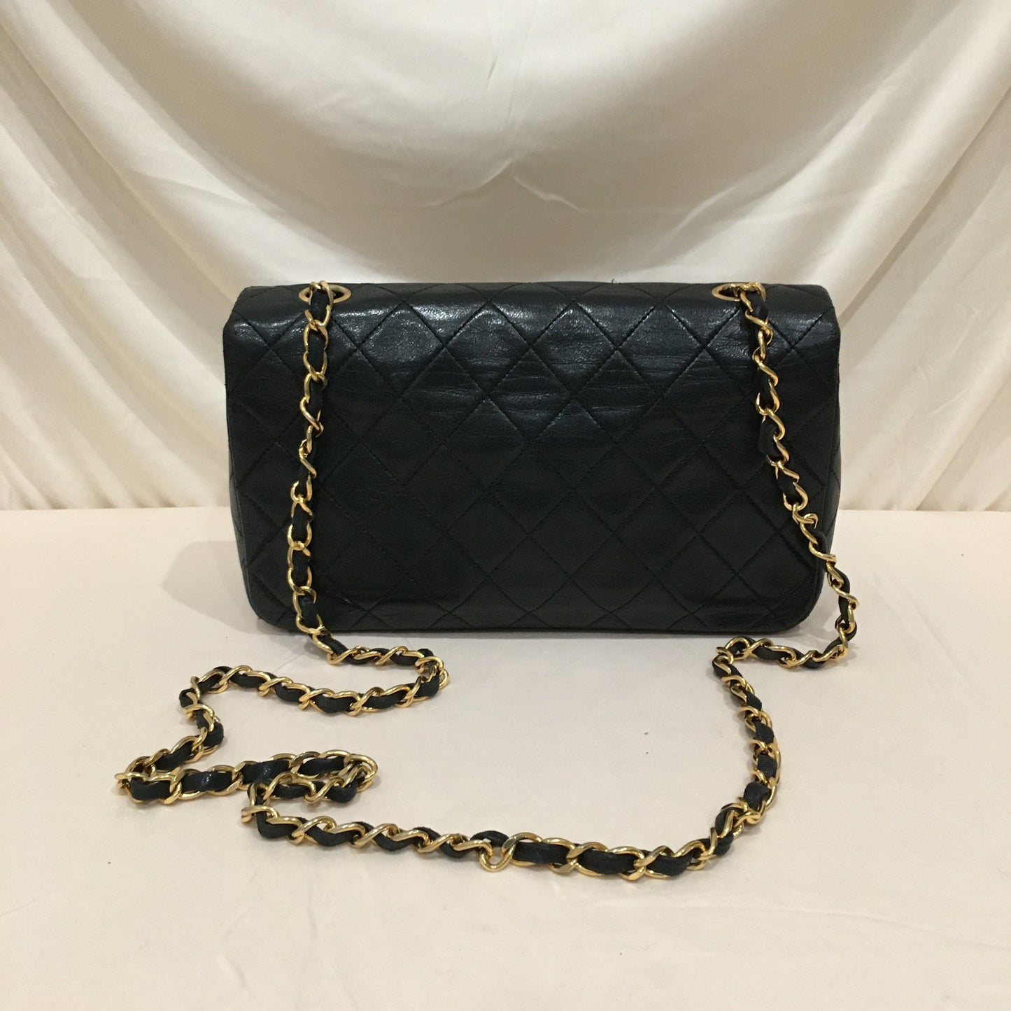 Chanel Black Leather Single Flap Shoulder Bag Sku 73023