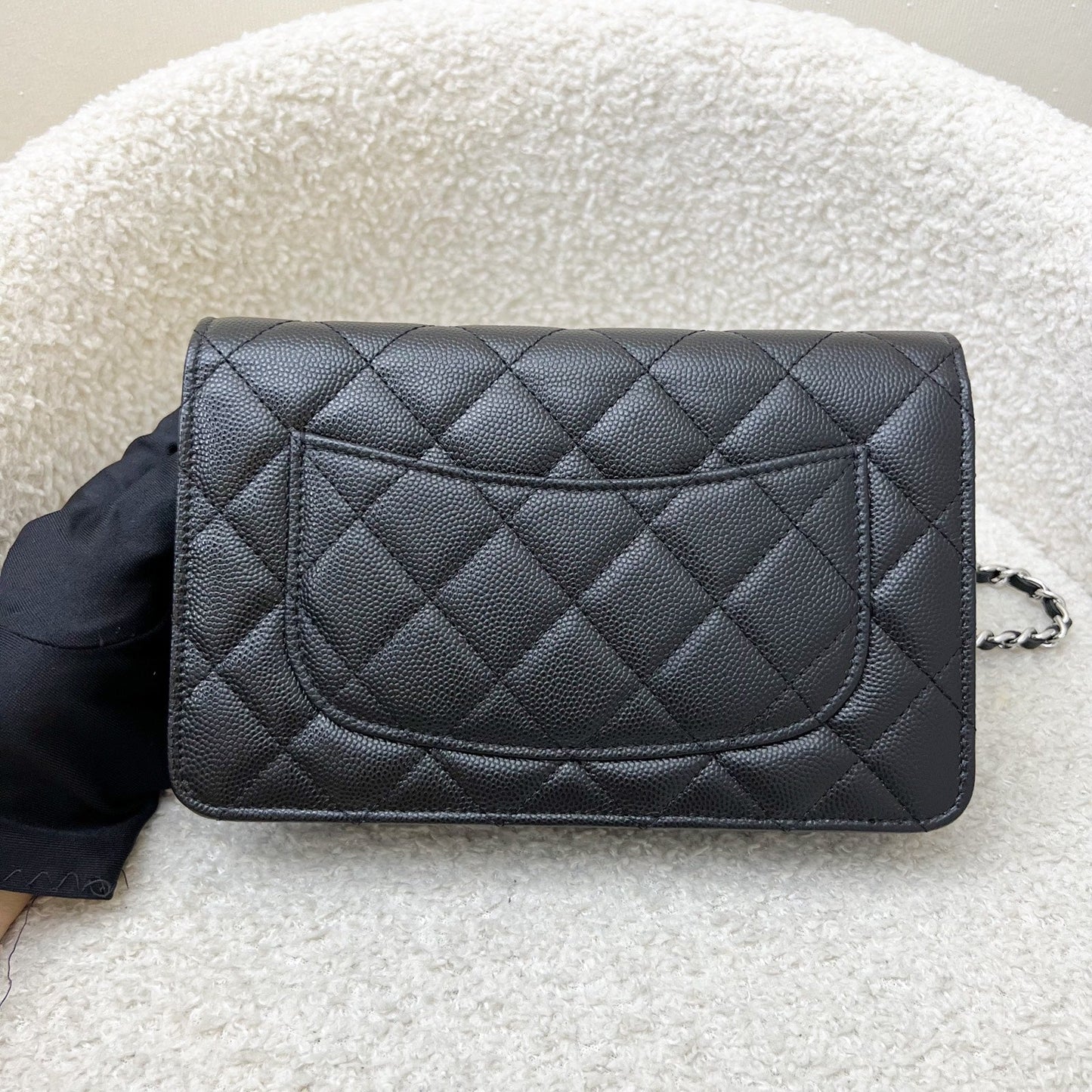 Chanel 25P Wallet on Chain WOC in Black Caviar and SHW (Model: AP3825) Crossbody