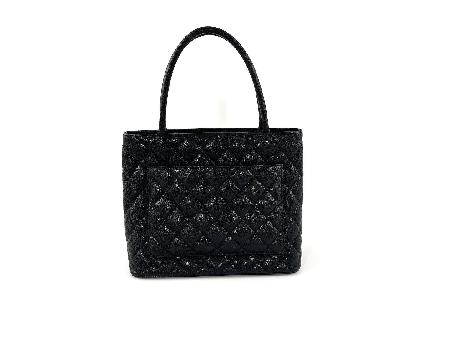 CHANEL Black Caviar 2010 Quilted Medallion Timeless Tote