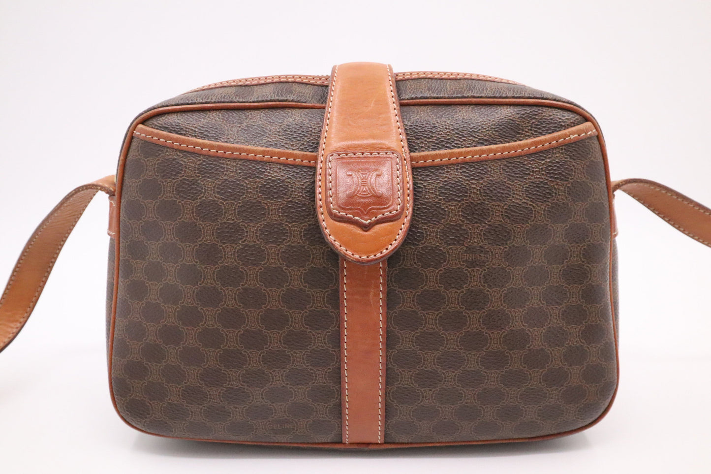 Celine Crossbody Bag in Brown Macadam Canvas